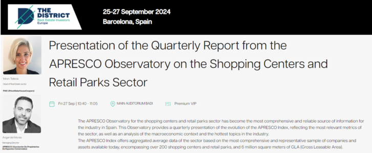 APRESCO y PwC presentan en The District su segundo informe del Observatorio del sector de centros y parques comerciales